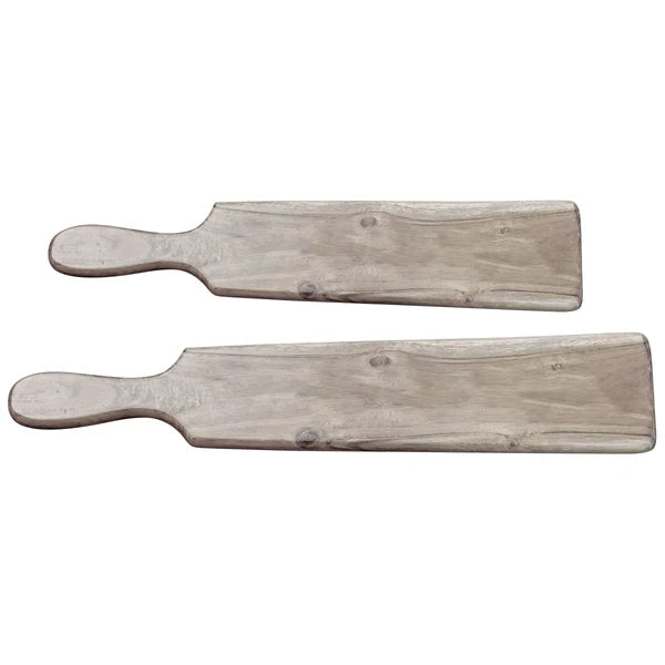 Blonde Acacia Wood Appetizer Trays S/2