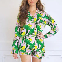 Load image into Gallery viewer, Lavender Lemon Tunic Sleep Shirt/Pajama Set
