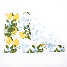 Load image into Gallery viewer, Lemon Floral Reversible Placemat Set/4
