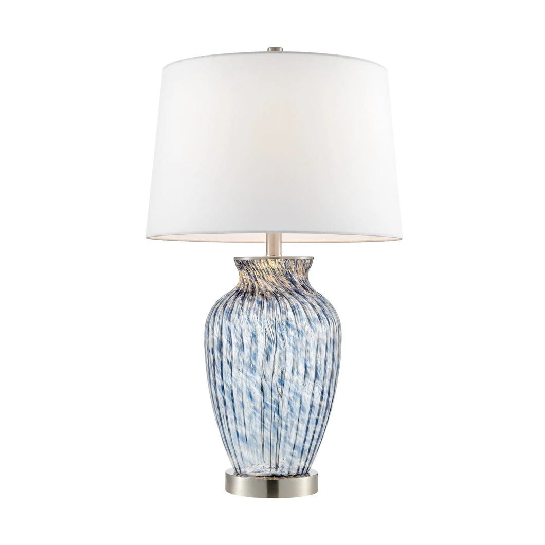 Wyatt Blue and Clear Glass Table Lamp