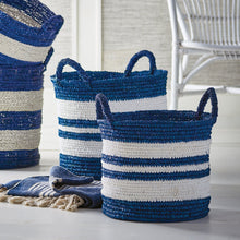 Load image into Gallery viewer, Barclay Butera Blue/White Market Basket Set/2
