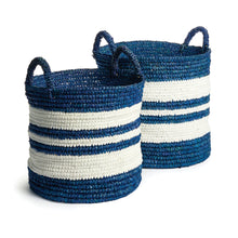 Load image into Gallery viewer, Barclay Butera Blue/White Market Basket Set/2

