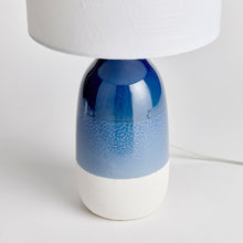 Load image into Gallery viewer, Two-Tone Glaze Ceramic Blue/White Lamp
