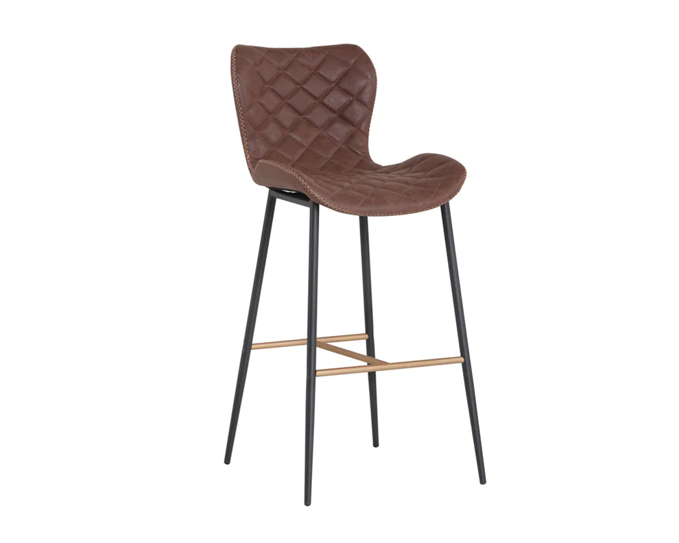 Lyla Bar Stool Brown Faux Leather