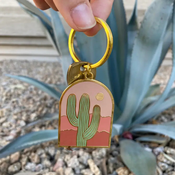 Saguaro Cactus Keychain Mauve