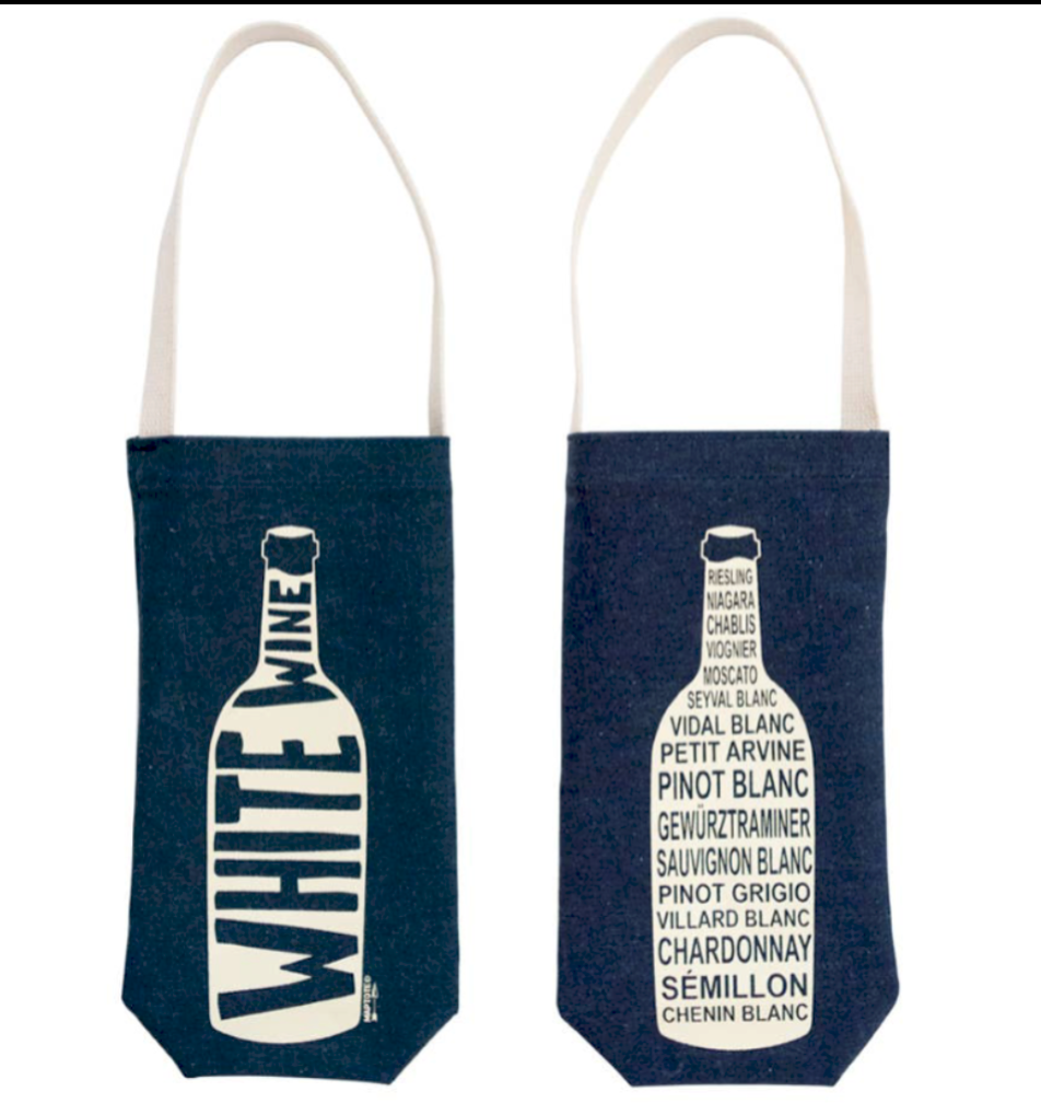 Denim White Wine Tote Bag