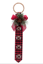Load image into Gallery viewer, Plaid Jingle Bell Door Hanger

