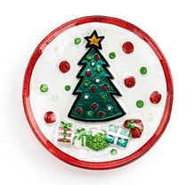 Load image into Gallery viewer, Christmas Tree Round Glass Plate
