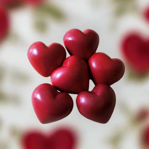 Hand-Carved Stone Red Heart