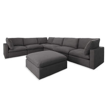 Load image into Gallery viewer, Six-Piece Modular Gray Sectional Sofa

