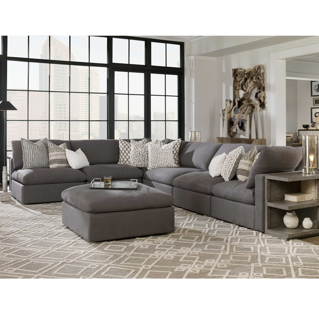 Six-Piece Modular Gray Sectional Sofa