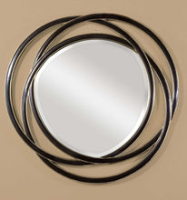 Load image into Gallery viewer, Round Black Matte Mirror w/Silver Leaf Liner 48&quot;
