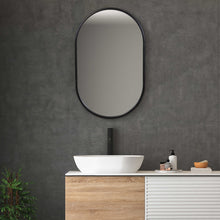 Load image into Gallery viewer, Varina Oval Satin Black Mirror
