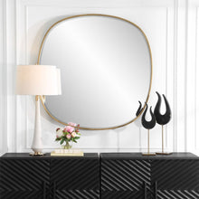 Load image into Gallery viewer, Rounded Square Mirror with Antique Gold Frame
