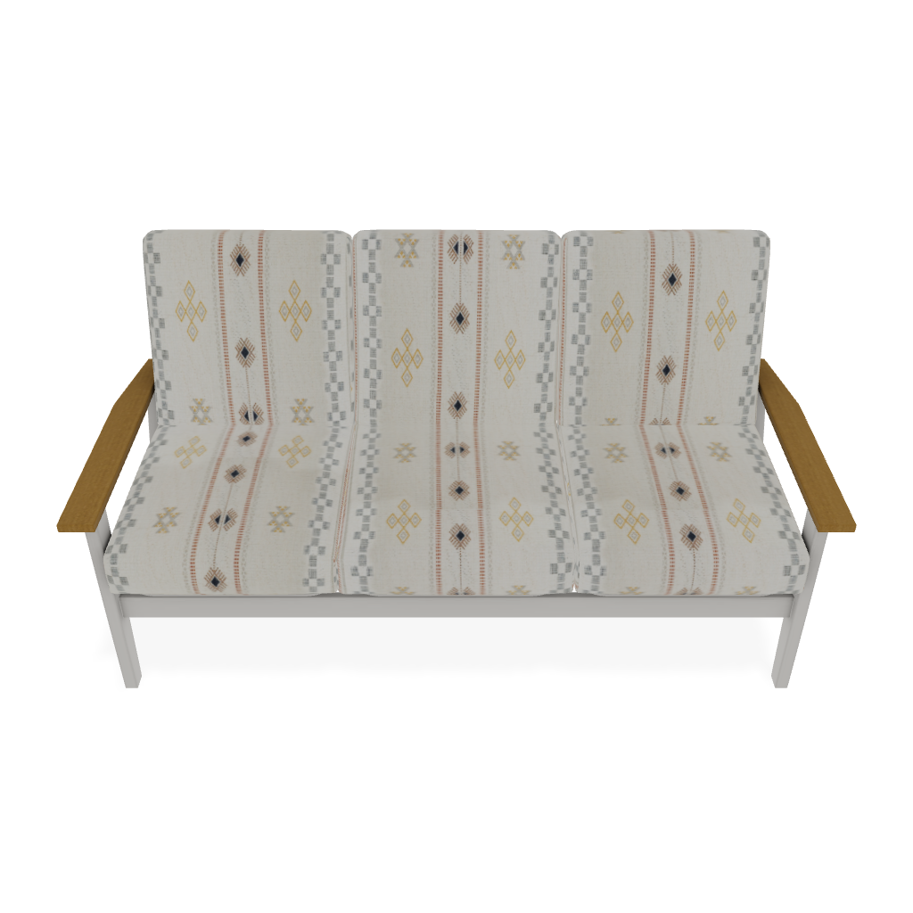 Outdoor 3 Seat Sofa with Teak Arms