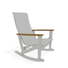 Load image into Gallery viewer, Outdoor Sling Rocker with Teak Arms

