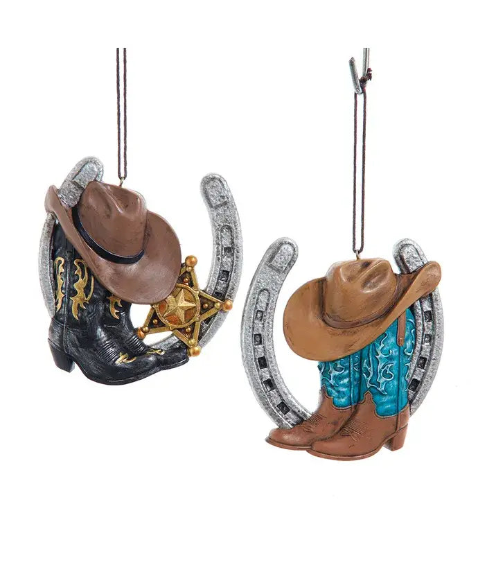 Western Horseshoe & Boot Ornament Collection