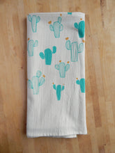 Load image into Gallery viewer, Cactus Hand Printed Cotton Kitchen Towel
