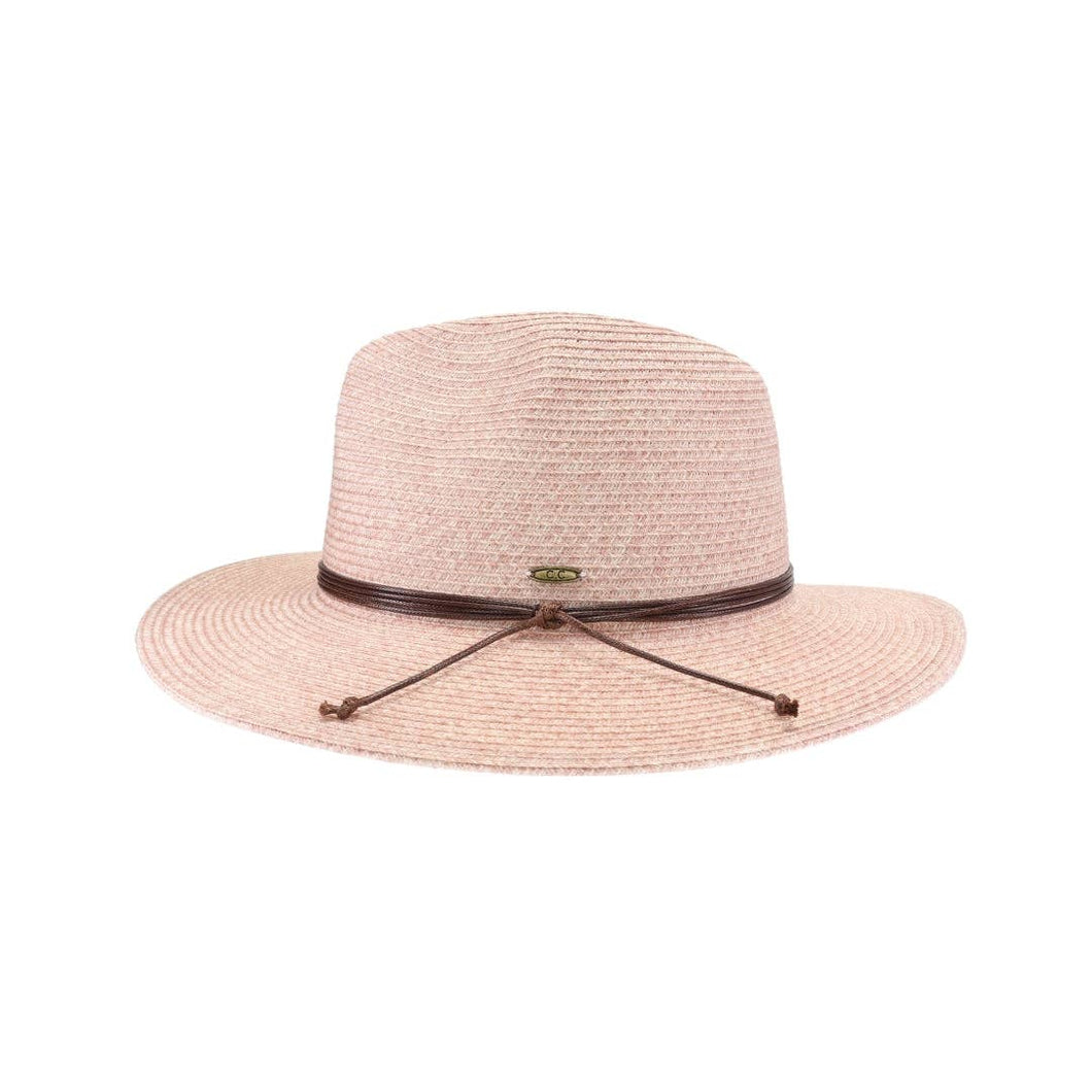 Two-Tone Leather Cord Panama Hat Collection