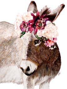 Flower Blossom Donkey Dish Towel