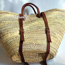 Load image into Gallery viewer, Handwoven Moroccan Tote/Backpack W/ Adjustable Leather Straps
