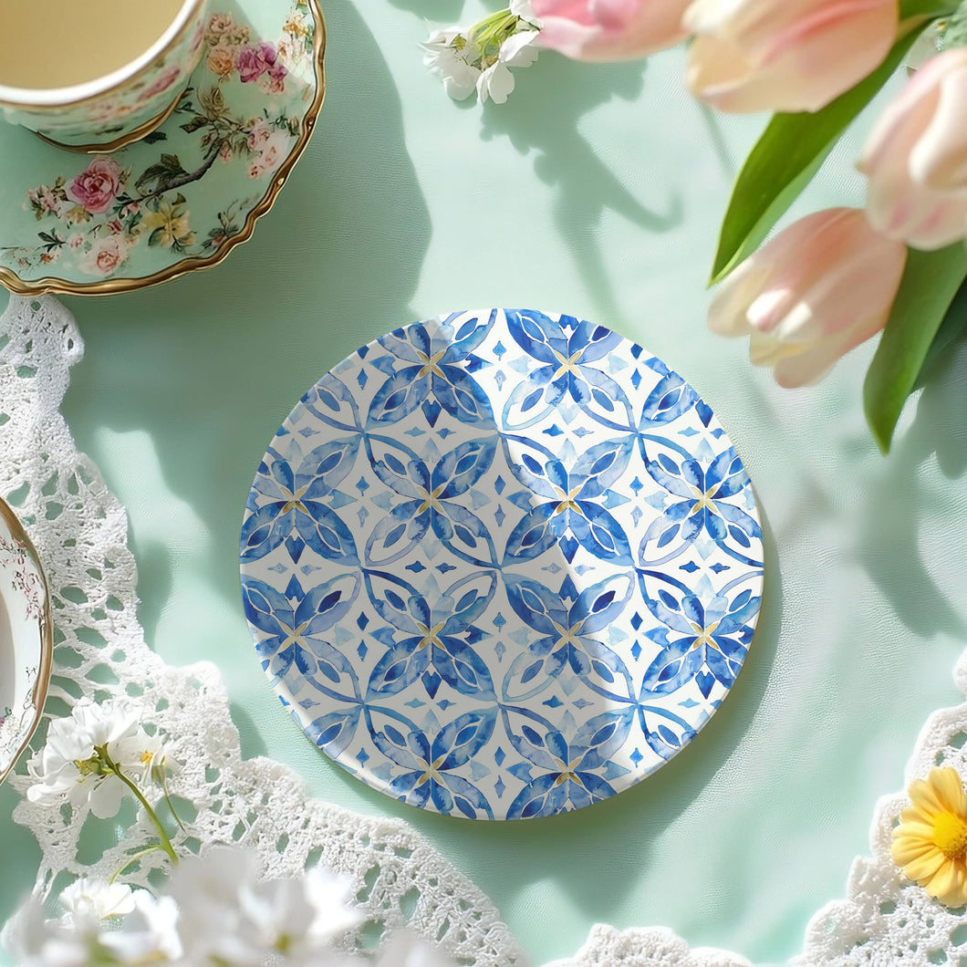 Mediterranean Lemon Coasters | Coastal Blue & Yellow Accents Collection