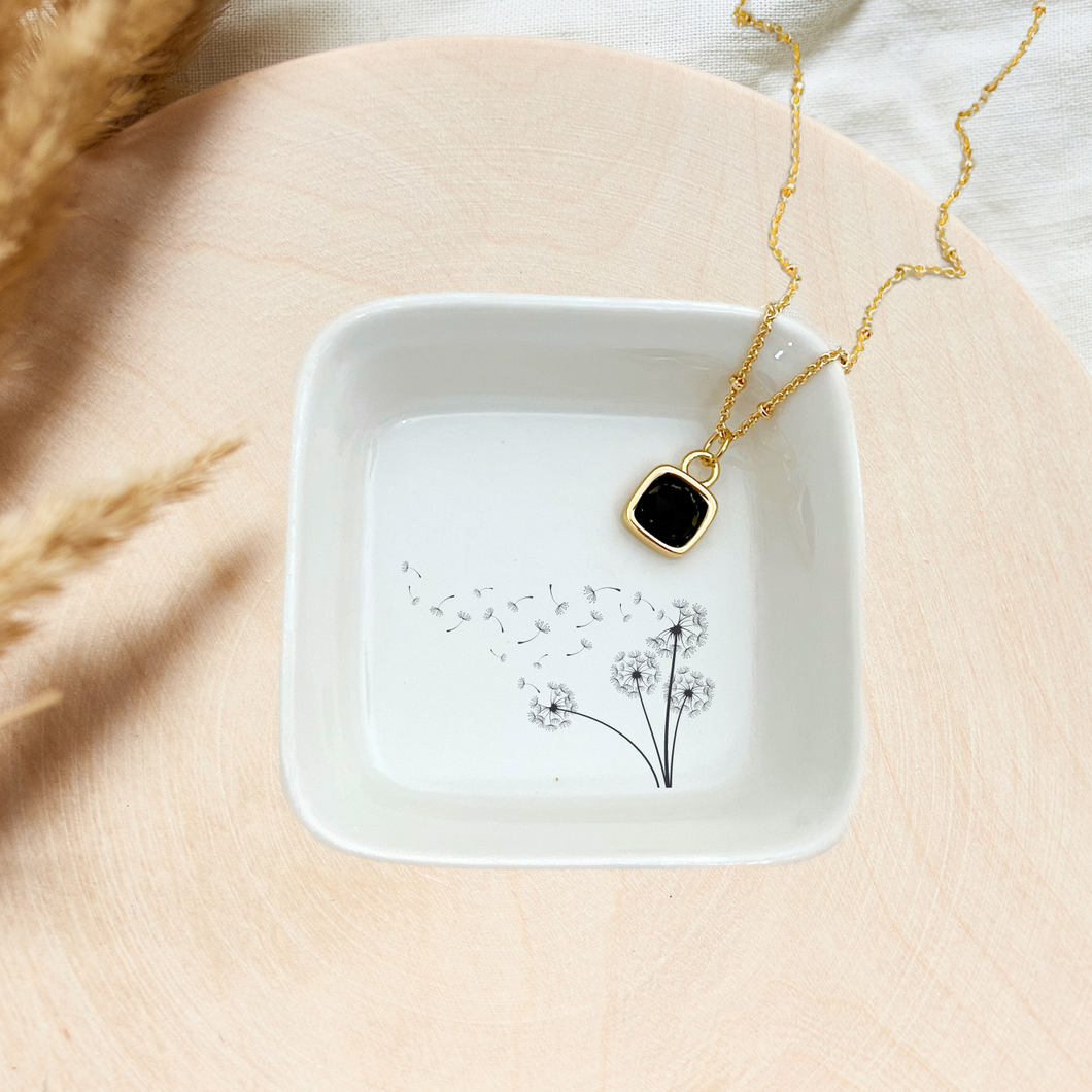 Dandelion Flower Jewelry Trinket Dish