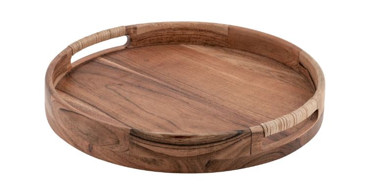 Acacia Wood Round Tray