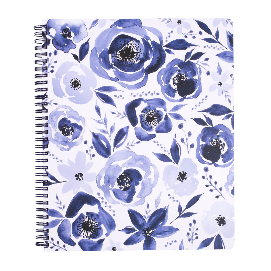 Blue Floral Watercolor Notebook