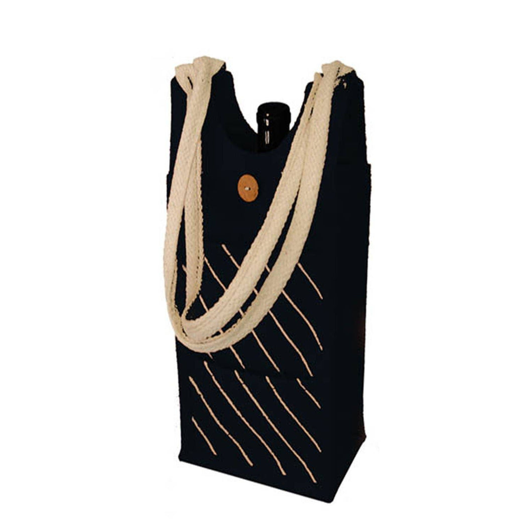 Jute Wine Tote W/ Rope Handle