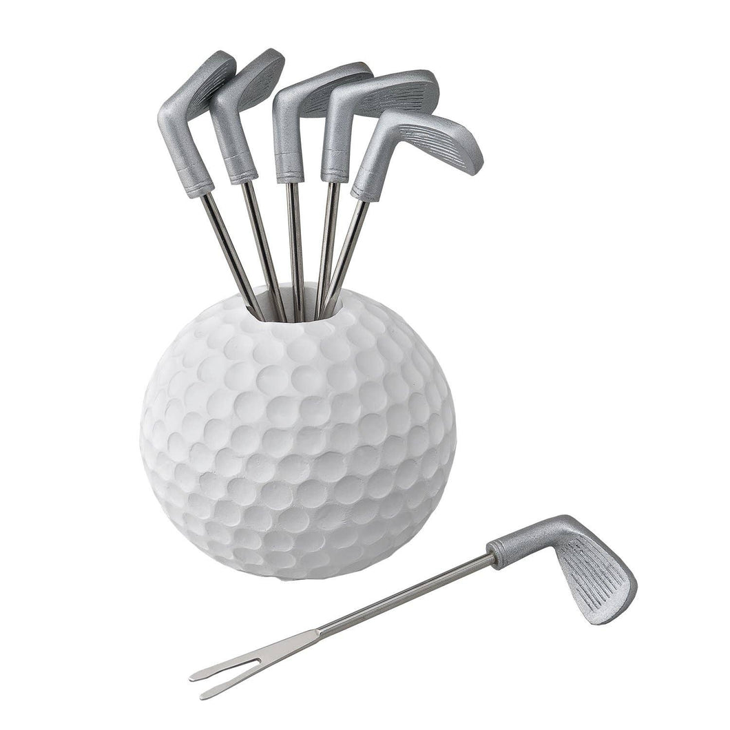 Golf Cocktail Picks with Holder 7-Piece