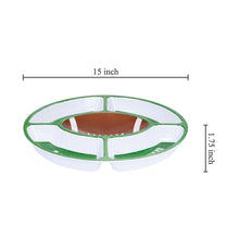 Load image into Gallery viewer, Football Melamine 5-Section Snack Platter
