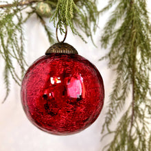 Load image into Gallery viewer, Mercury Glass Smooth Crackle Ornament Collection 3&quot;
