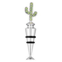 Load image into Gallery viewer, Green Crystal Cactus Wine Bottle Stopper
