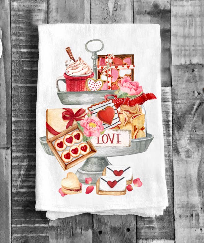 Valentine Cookies Tea Towel