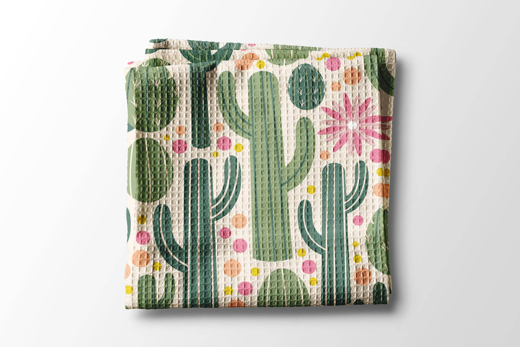 Retro Cactus Kitchen Towel