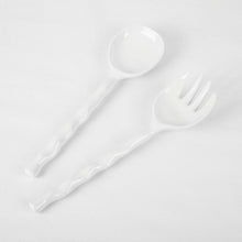 Load image into Gallery viewer, White Melamine Salad Server Set
