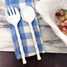 Load image into Gallery viewer, White Melamine Salad Server Set
