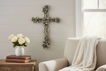 Load image into Gallery viewer, Silver Rose/Thorns Wall Cross
