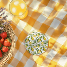 Load image into Gallery viewer, Mediterranean Lemon Coasters | Coastal Blue &amp; Yellow Accents Collection
