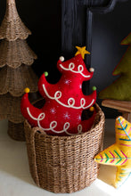 Load image into Gallery viewer, Red Felt Christmas Tree Pillow
