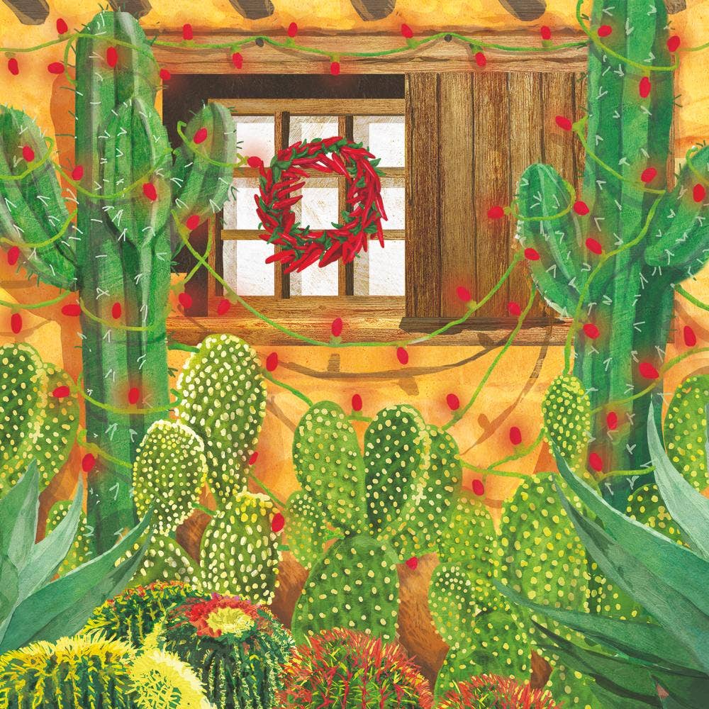 Christmas Cactus Cocktail Napkin