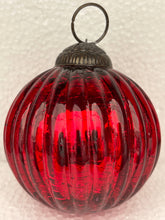 Load image into Gallery viewer, Ribbed Ball Glass Ornament Collection 3&quot;
