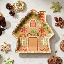 Load image into Gallery viewer, 14" Melamine Gingerbread House Platter
