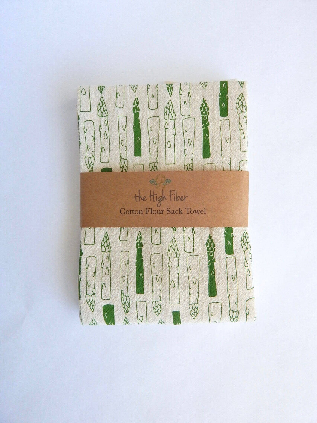 Asparagus Hand Printed Kitchen Dish Towel