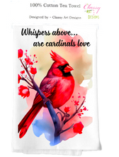 Load image into Gallery viewer, Cardinal Floral Watercolor Dish Towel
