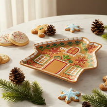 Load image into Gallery viewer, 14" Melamine Gingerbread House Platter

