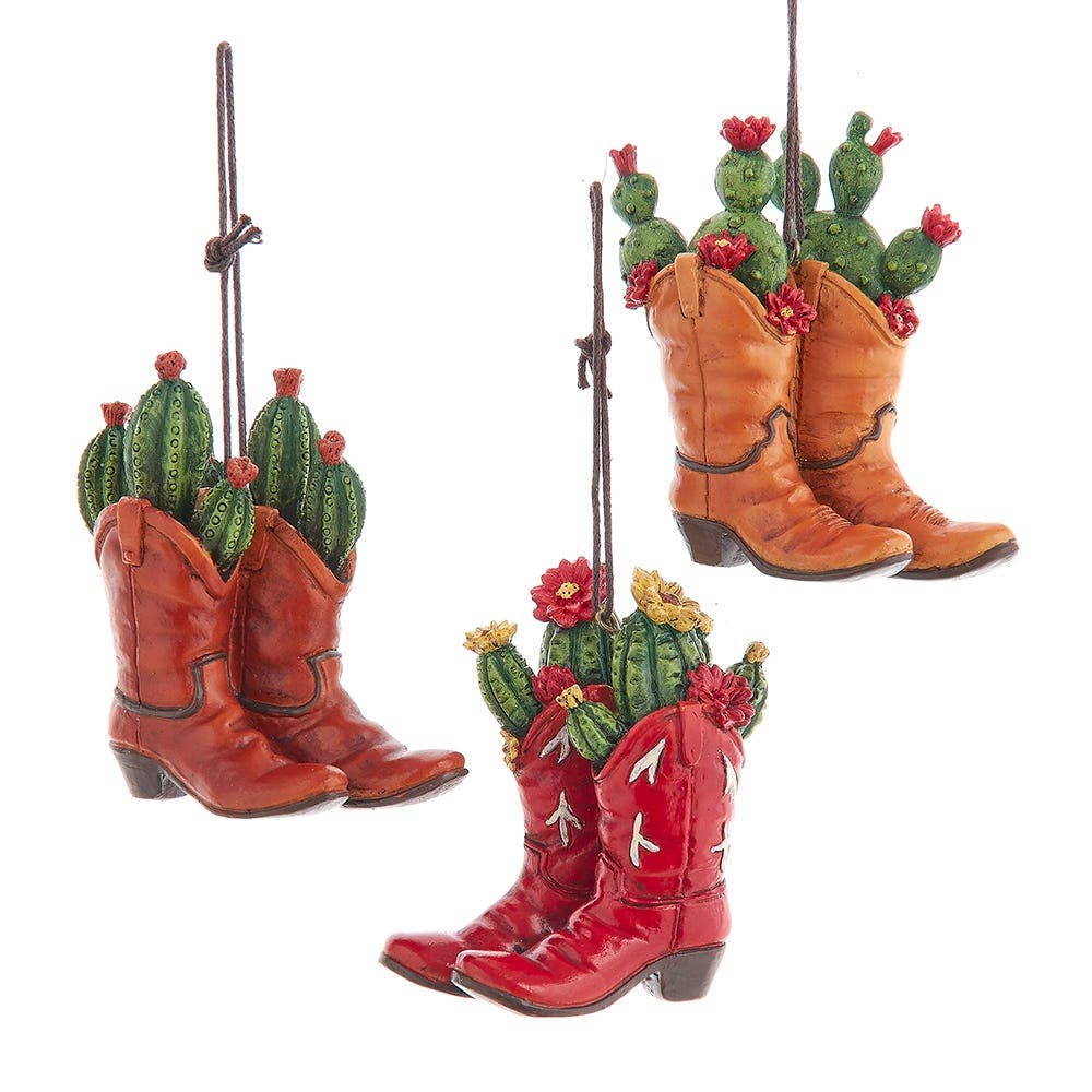 Western Succulent Boot Ornament 3