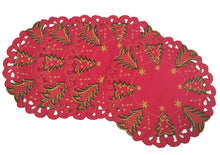 Load image into Gallery viewer, Red Embroidered Christmas Placemat
