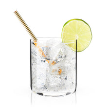 Load image into Gallery viewer, Reusable Gold-Plated Stainless Steel Lowball Straws- S/6
